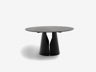 ダイニングテーブル「ジアノ」140cm丸 セラミック材 ポルトロ色