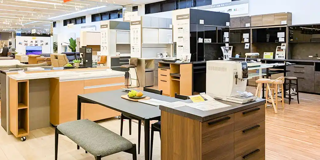 広島ショールーム キッチン収納フロア