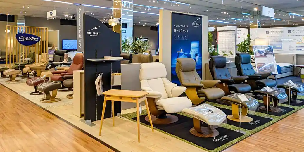 広島ショールーム リクライニングチェアフロア