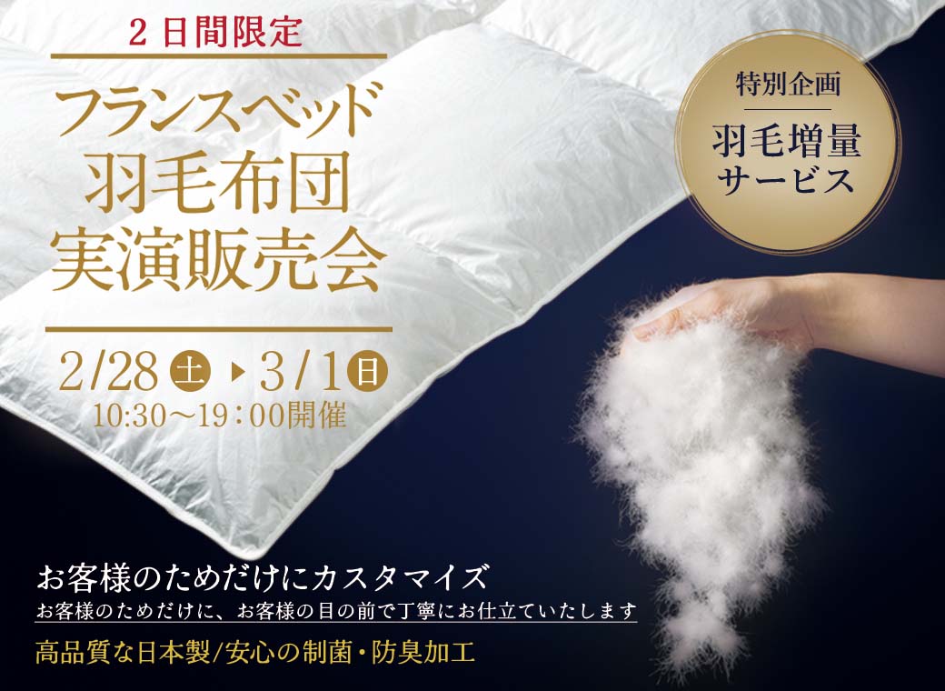 _新宿_フランスベッド羽毛ふとん「ティエドール２」実演販売会mv-pc