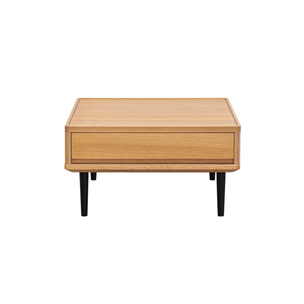 浜本工芸 サイドテーブル「No.6000 No.6004脚BK」オーク材［No.6000］